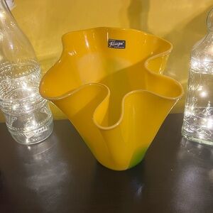 Alicja Hand Blown handkerchief vase hand made 8”tall x 8”wide made in Poland